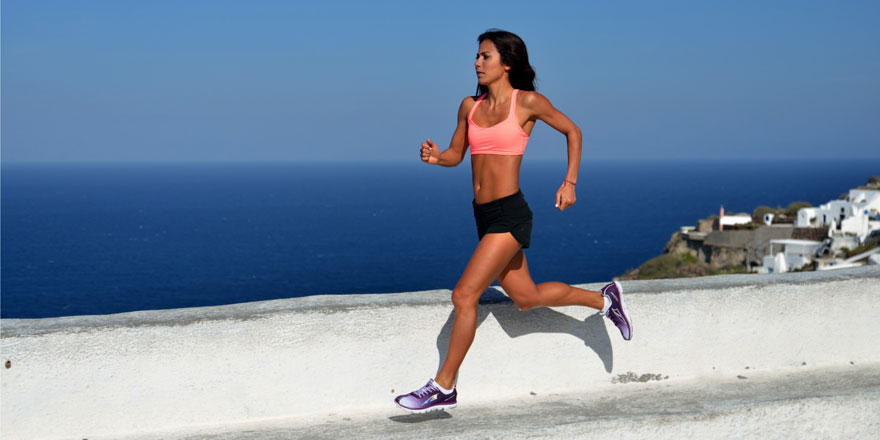 running on beach