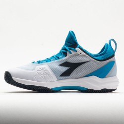 Diadora Speed Blushield Fly 3+ Clay Men's White/Black/Blue Jewel